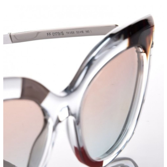 Fendi Designer Sunglasses FF0179-TKVE6 in Azure Crystal 53mm Authentic Oversized - Picture 11 of 15